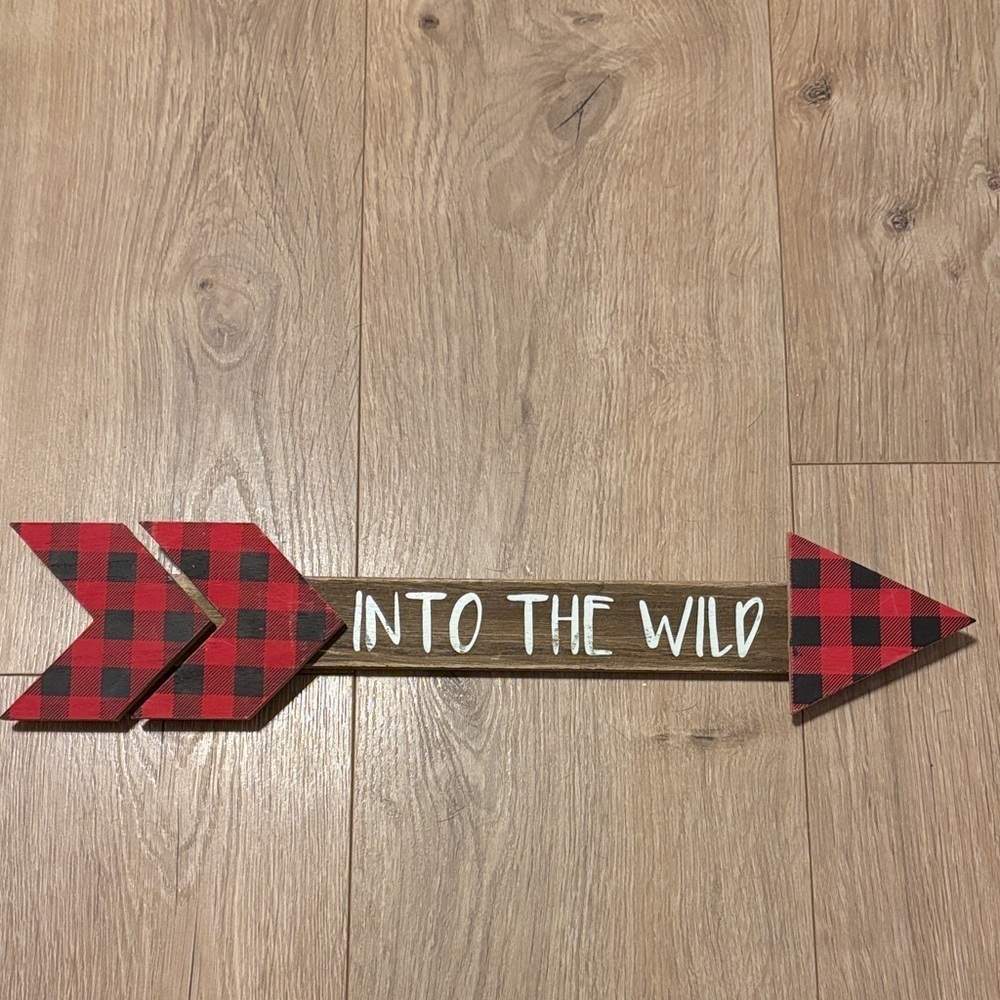 Buffalo Plaid Into The Wild Arrow Wall Art